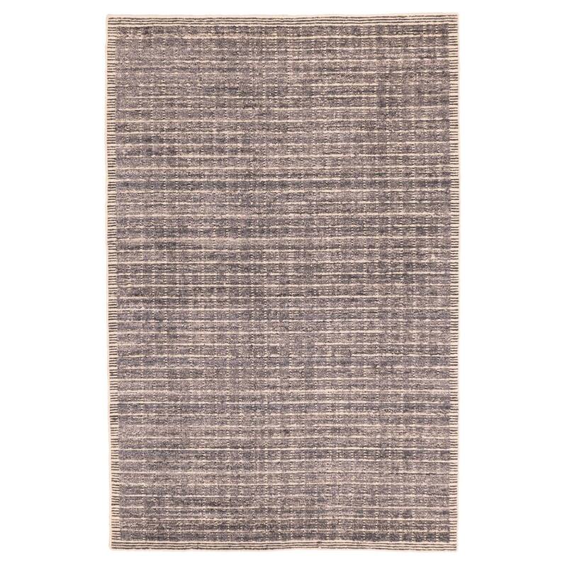ECARPETGALLERY Hand Loomed Ananda Dark Grey Silk Rug - 4'0 x 6'0