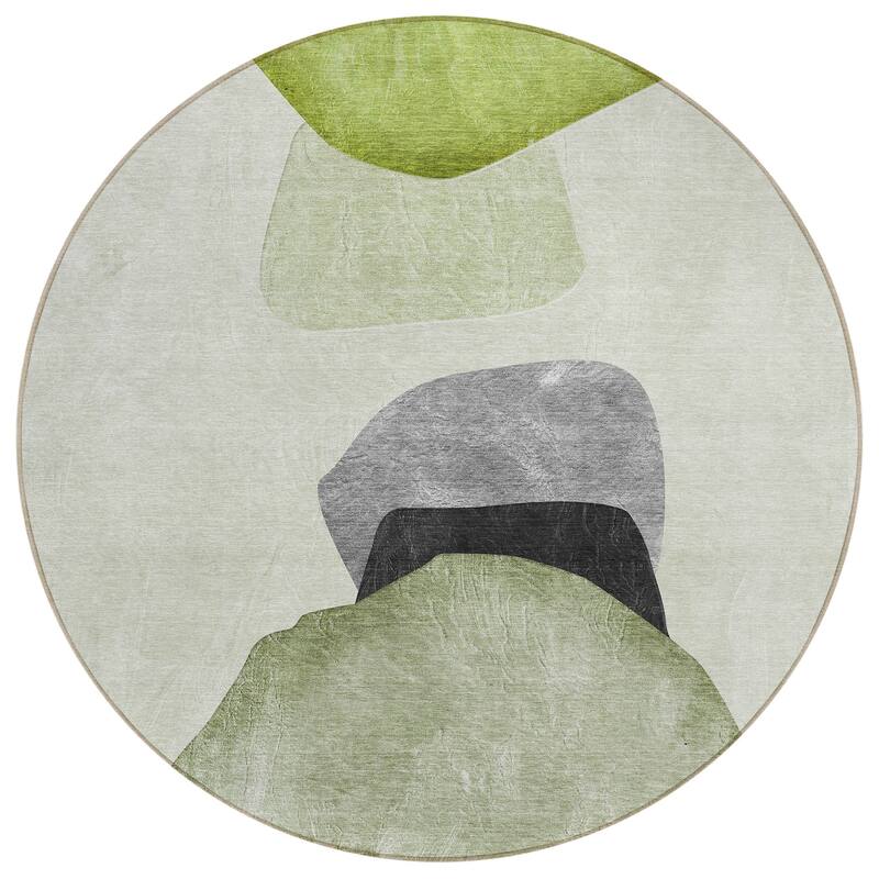 Machine Washable Indoor/ Outdoor Modern Abstract Chantille Rug