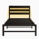 preview thumbnail 10 of 8, Twin Platform Bed Frame with USB, LED, Steel Slats, No Box Spring Needed
