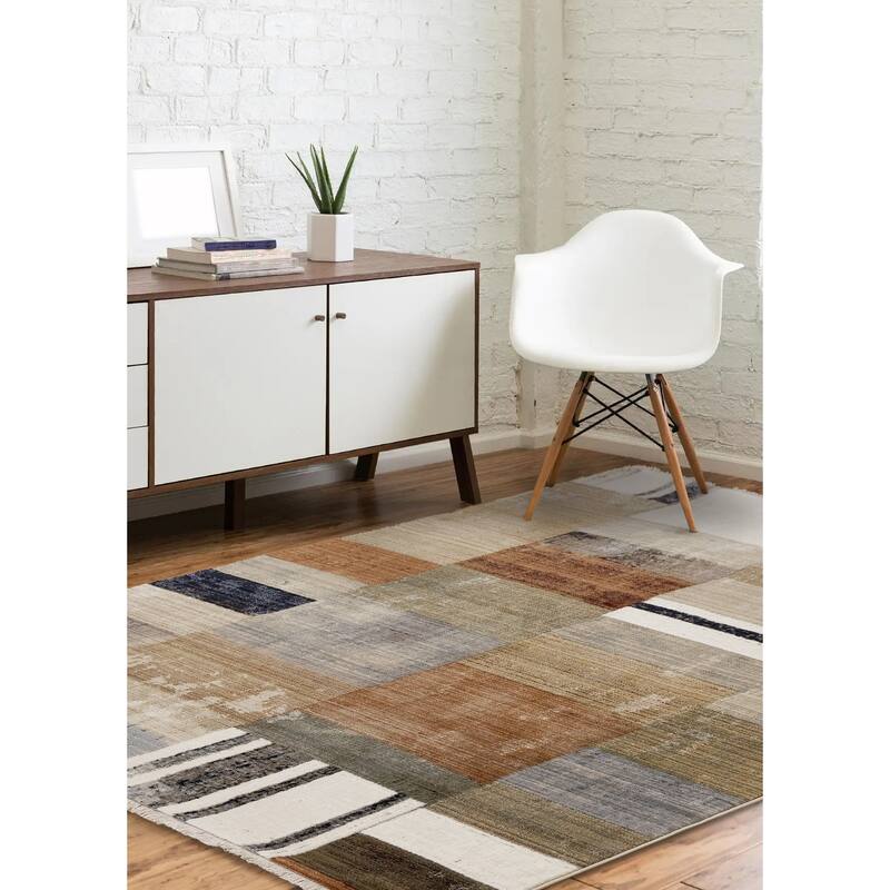 Sydney Collection - Warm Toned Patchwork Design Rug