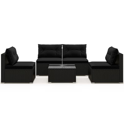 Stylish 5-Piece Outdoor Seating Set with Cushions and Table