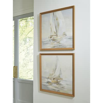 Signature Design by Ashley Winbrook Beige/Gold Wall Art Set (Set of 2)