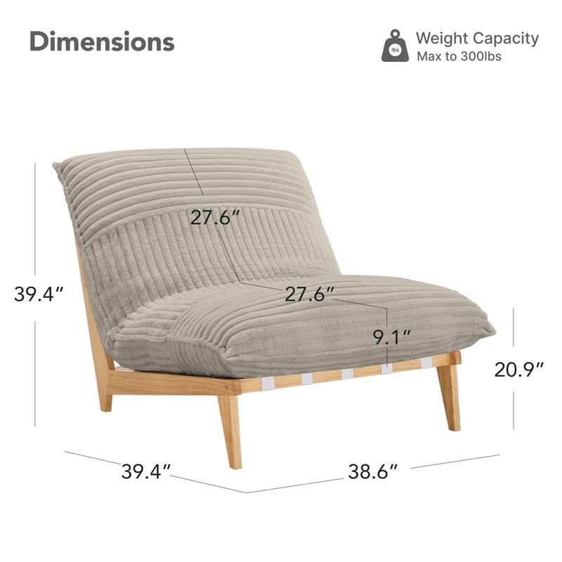 Spruce & Spring Oversized Lounge Accent Chair with Plush Cushions and Solid Wood Frame