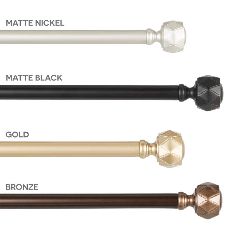 ATI Home Regal 1" Adjustable Window Curtain Rod and Finial Set