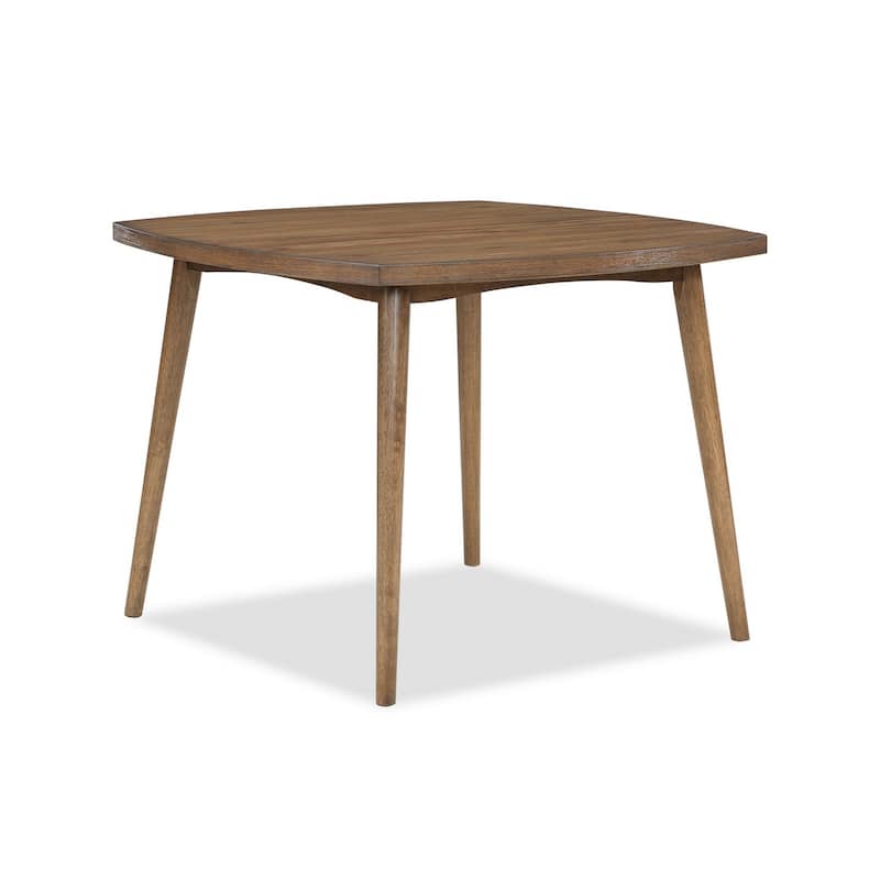 Summit 40 Inch Dining Table, Square Top, Rounded Edges, Wood Frame, Brown - Brown