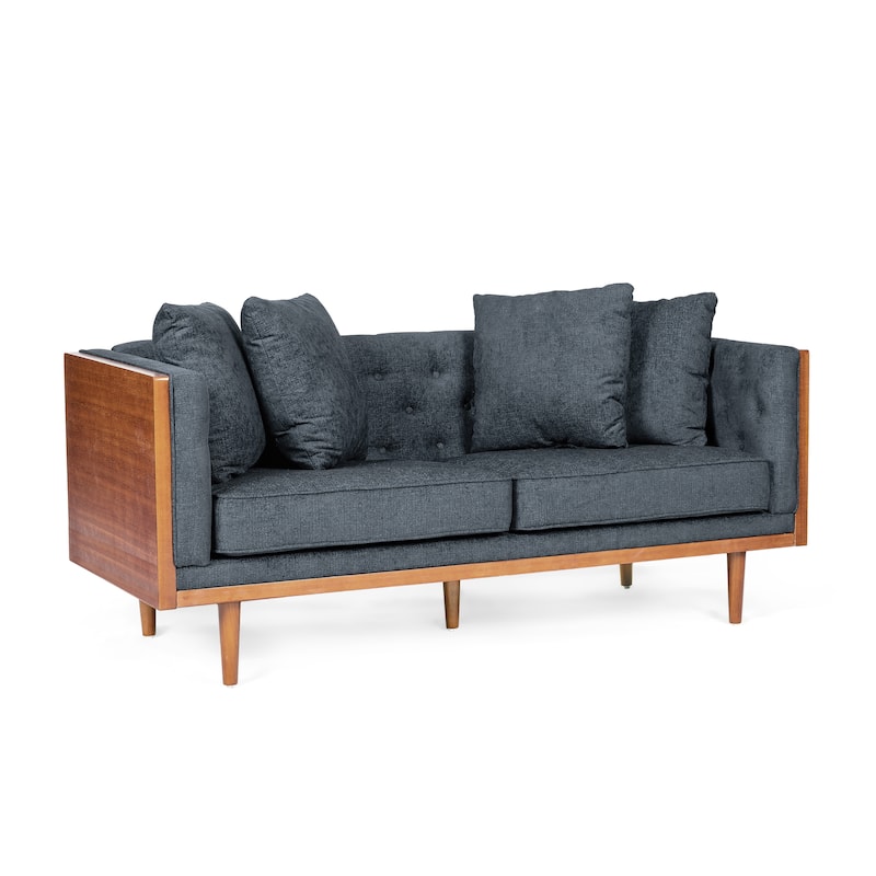 Borah Tufted Loveseat with Accent Pillows by Christopher Knight Home
