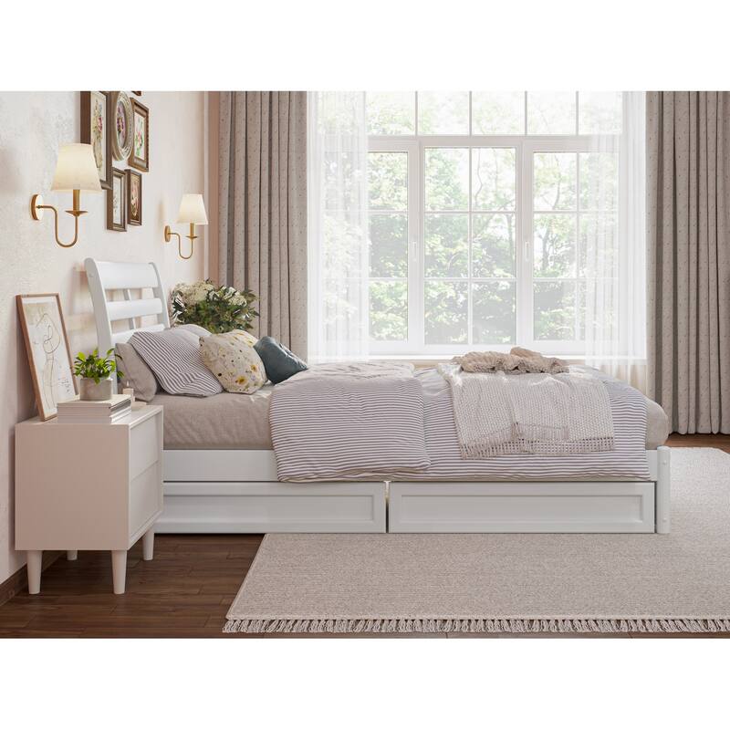 Emelie Platform Bed with Panel Footboard and Storage Drawers