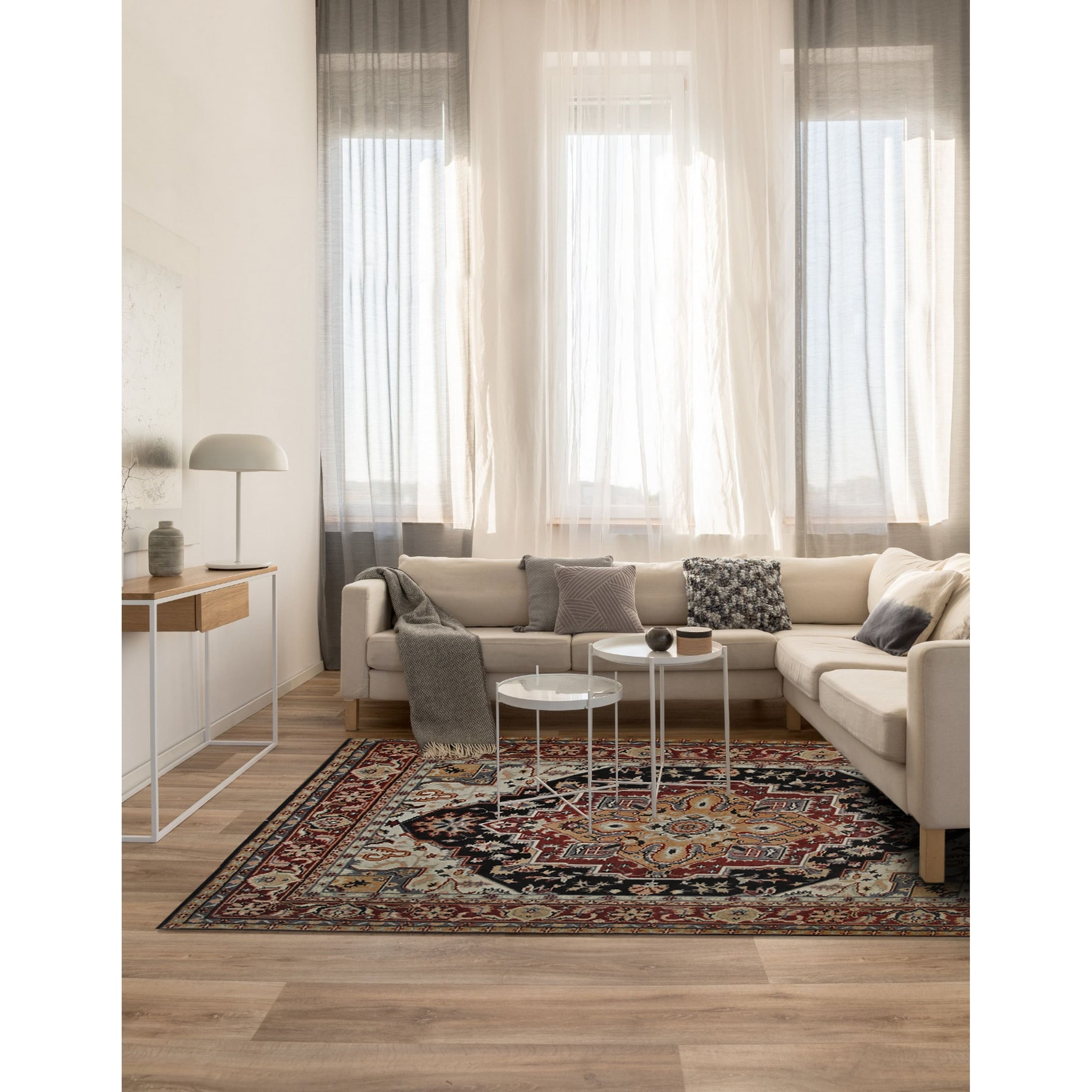 Hand-knotted Wool Navy Traditional Oriental Serapi Area Rug