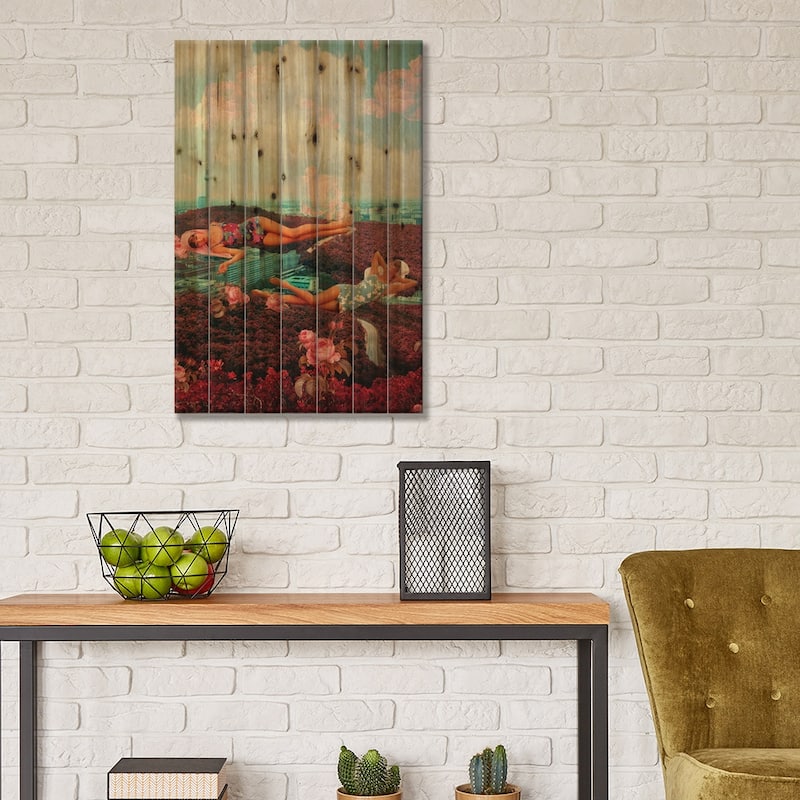 Those Pink Afternoons Print On Wood by Frank Moth - Multi-Color