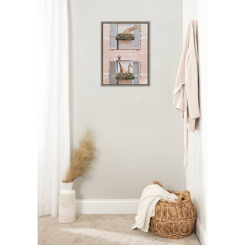 Kate and Laurel Sylvie Giraffe Neighbors Canvas by July Art Prints