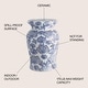 preview thumbnail 2 of 5, Poppies Traditional Floral Chinoiserie Ceramic Drum Garden Stool, Pierced Indoor/Outdoor Patio Seat Side Table
