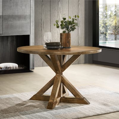 Cross-Buck Base Dining Table for Kitchen,Dining Room,Brown