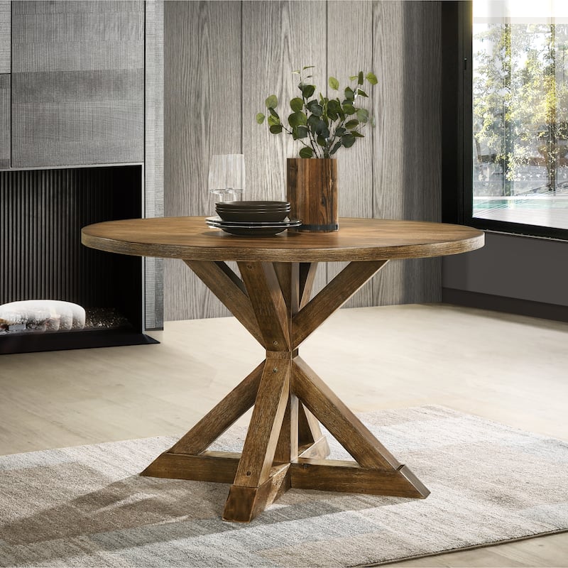 Roundhill Furniture Windvale 5-pc. Cross-back Wood Dining Set