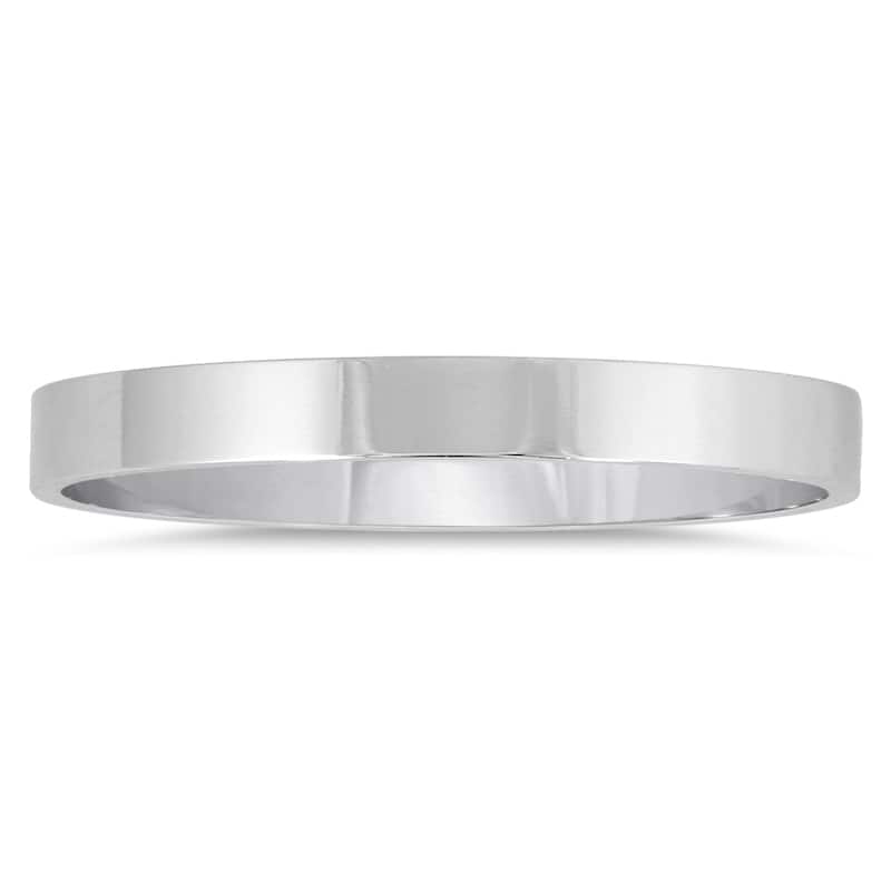 2mm Flat Comfort Fit Wedding Band in 10k White Gold