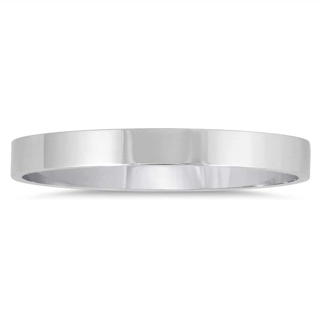 2mm Flat Comfort Fit Wedding Band in 10k White Gold