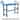FurnitureR 3-Piece HDPE Outdoor Bar Table Set with 2 High-Back Chairs, Lake Blue