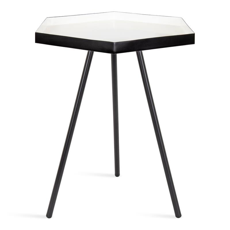 Kate and Laurel Kashvi Metal Hexagon Side Table - Black/White