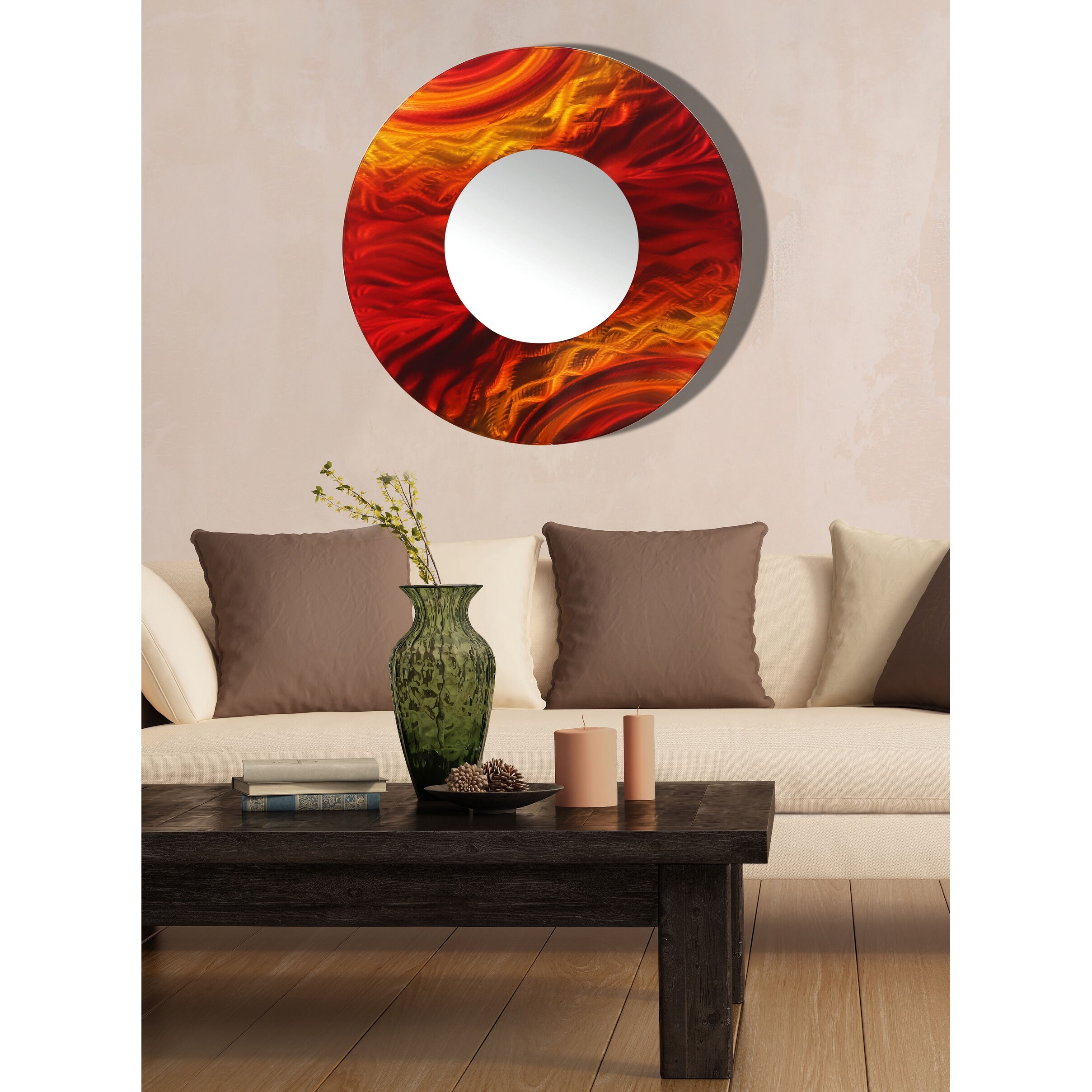 Shop Statements2000 Red Gold Yellow Metal Decorative Wall
