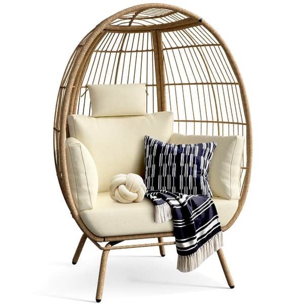 Moasis Outdoor Wicker Basket Egg Chair with Cushion On Sale Bed Bath & Beyond 38143045