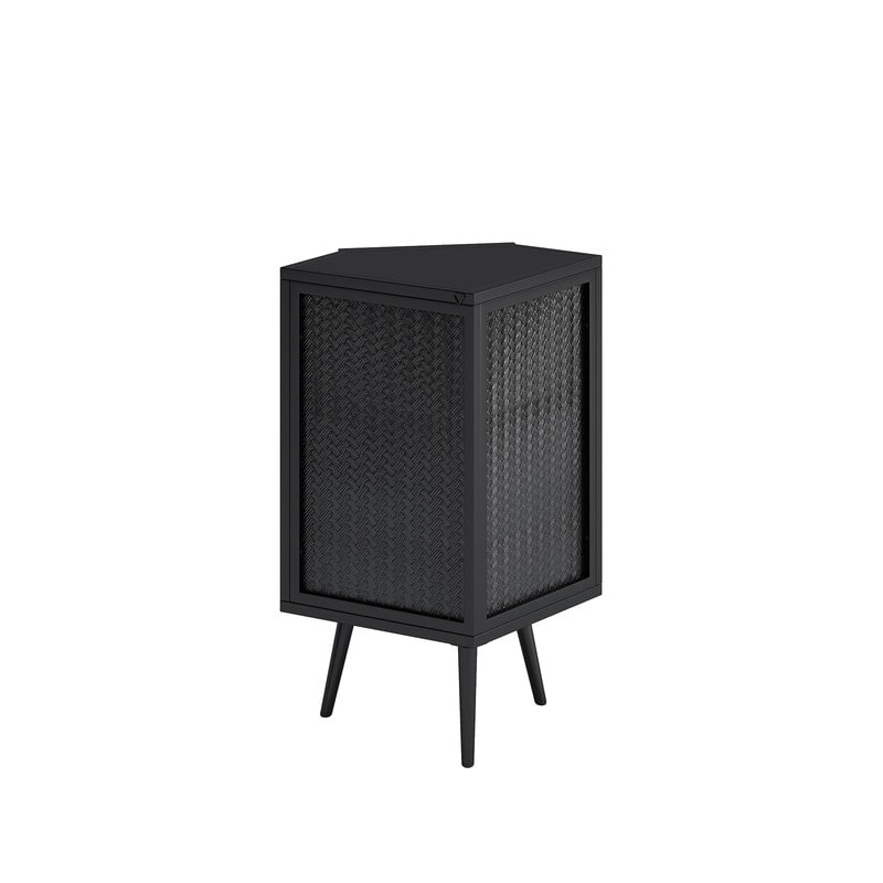 Grondin Modern Style 22.25" Bathroom Corner Storage Cabinet with Tempered Glass Doors and Interior Adjustable Shelf