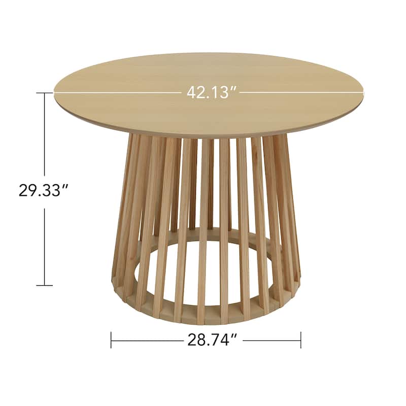 Roomfitters Round Dining Table, Modern Black Pedestal Base, Small Kitchen or Dining Room Table for 2-4 People