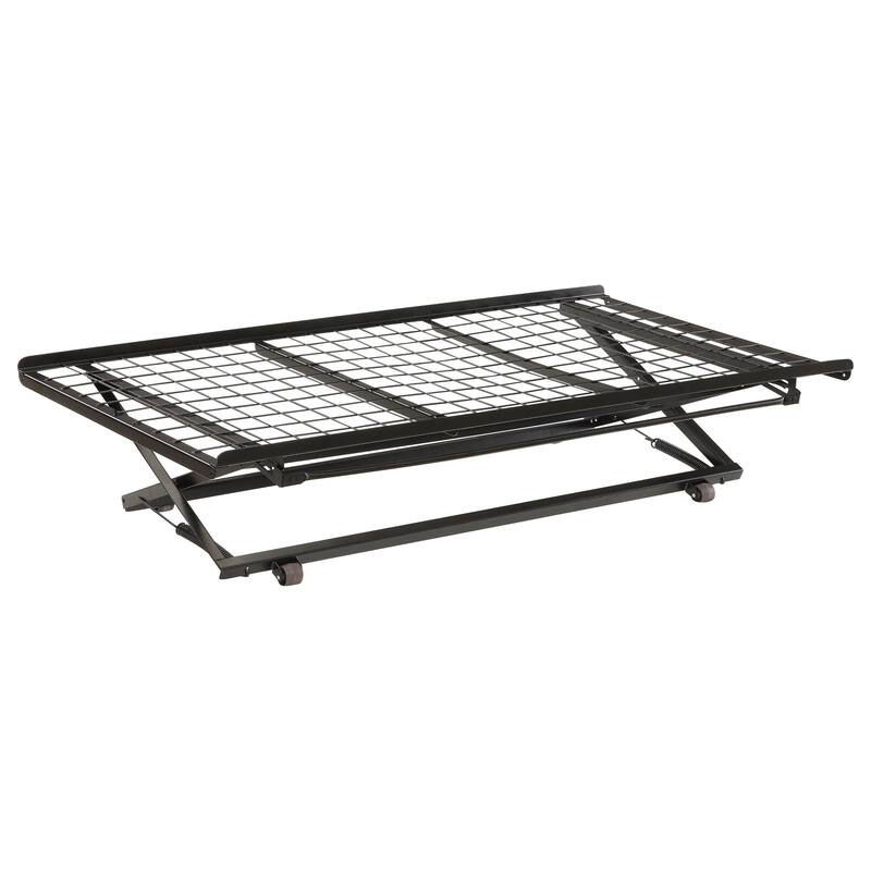 Eden Contemporary Metal Twin Pop Up Trundle Bed Black - Black - Twin