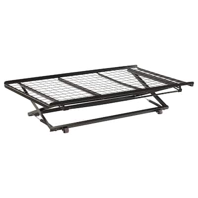 Eden Contemporary Metal Twin Pop Up Trundle Bed Black