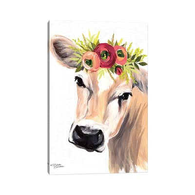 iCanvas "Jersey Cow with Floral Crown" by Michele Norman Canvas Print