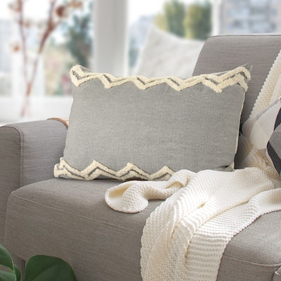 Sevita Soft Chevron Bordered Lumbar Throw Pillow