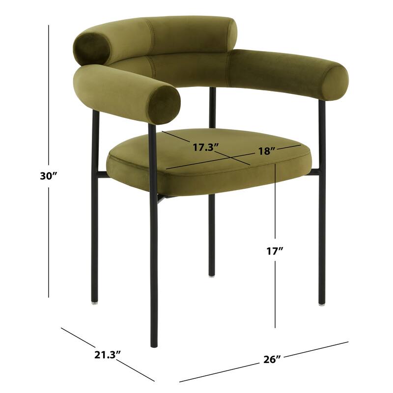 SAFAVIEH Couture Frouwe Curved Back Dining Chair (Fully Assembled) - 26Wx21Dx30H
