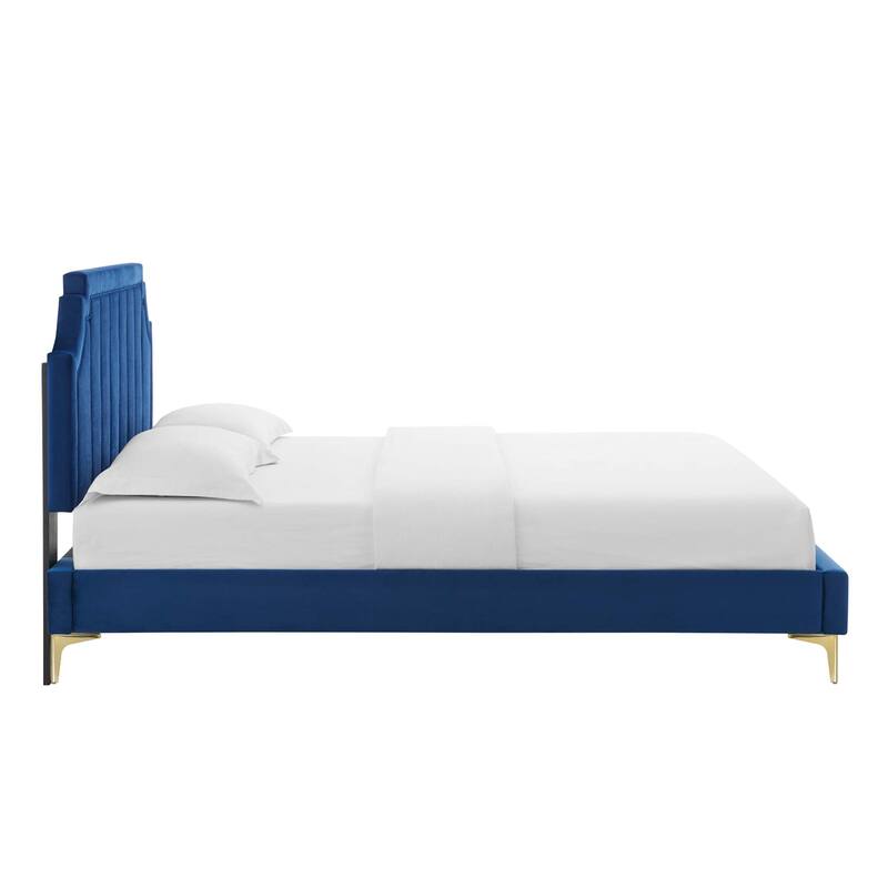 Sienna Performance Velvet Queen Platform Bed