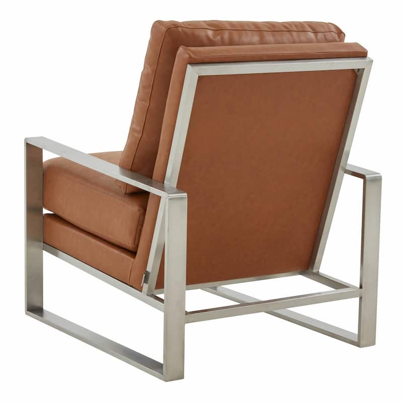 Jefferson Modern Velvet Accent Chair with Brushed Silver Frame, Plush Cushions, and Scratch-Resistant for Home or Office - 29.2