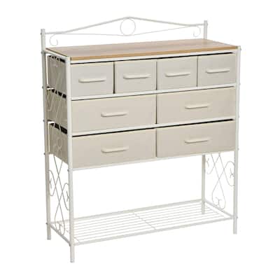 Household Essentials Victoria Dresser Table Storage Organizer with 8 Drawers and Shoe Shelf