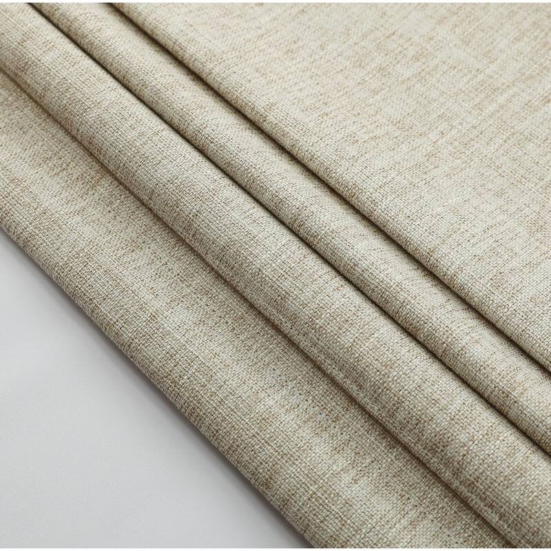 100% Blackout Roman Shade Belgian Linen Look Polyester Fabric