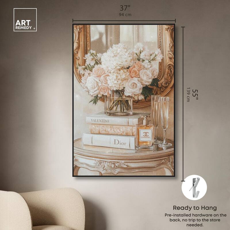 Mirror and Classy Glam Books Canvas by Art Remedy