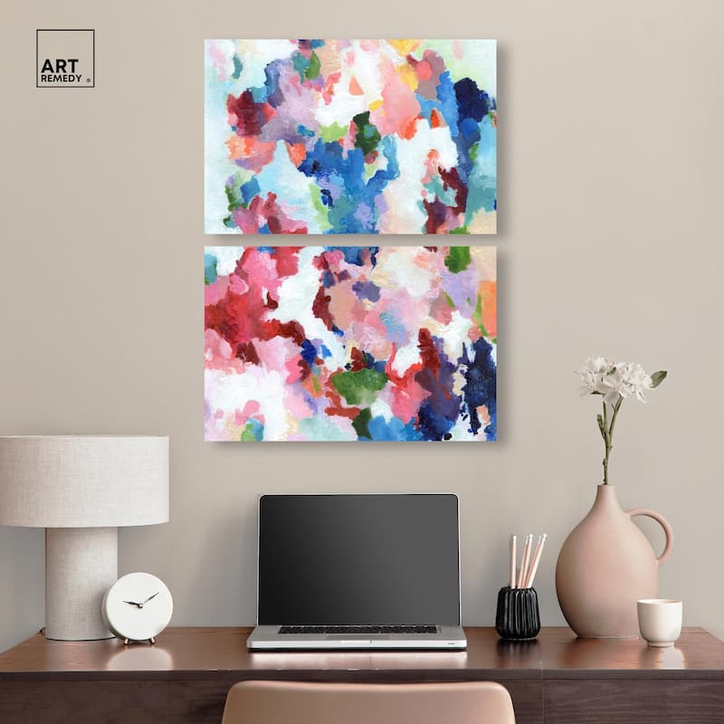 Bold Color Swirlz Canvas Set of 2 by Art Remedy, Gallery Wrapped