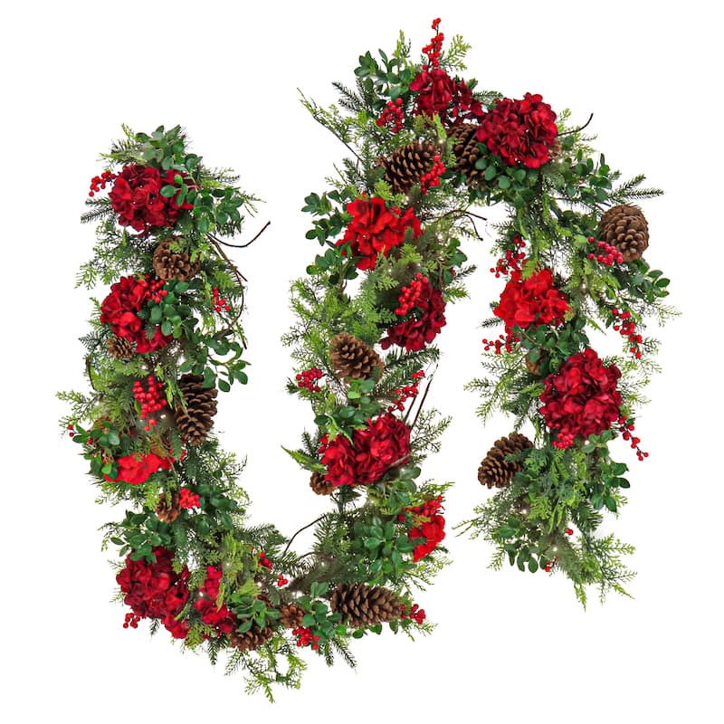 National Tree Company 9 ft. Decorated Vienna Waltz Garland with LED Lights - 9 ft