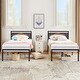 preview thumbnail 1 of 6, VECELO Metal and wood Platform Kids Bed Frame,Twin Size Bed Set of 2 Black