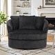 preview thumbnail 3 of 74, UIXE Oversize 43" Plush Corduroy Swivel Barrel Chair Comfy Accent Chair For Living Room Dark Grey