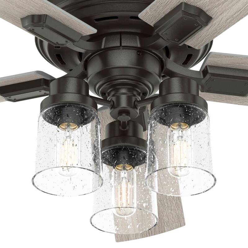 Hunter 52" Hartland Ceiling Fan with LED Light and Handheld Remote - Modern Farmhouse, Transitional