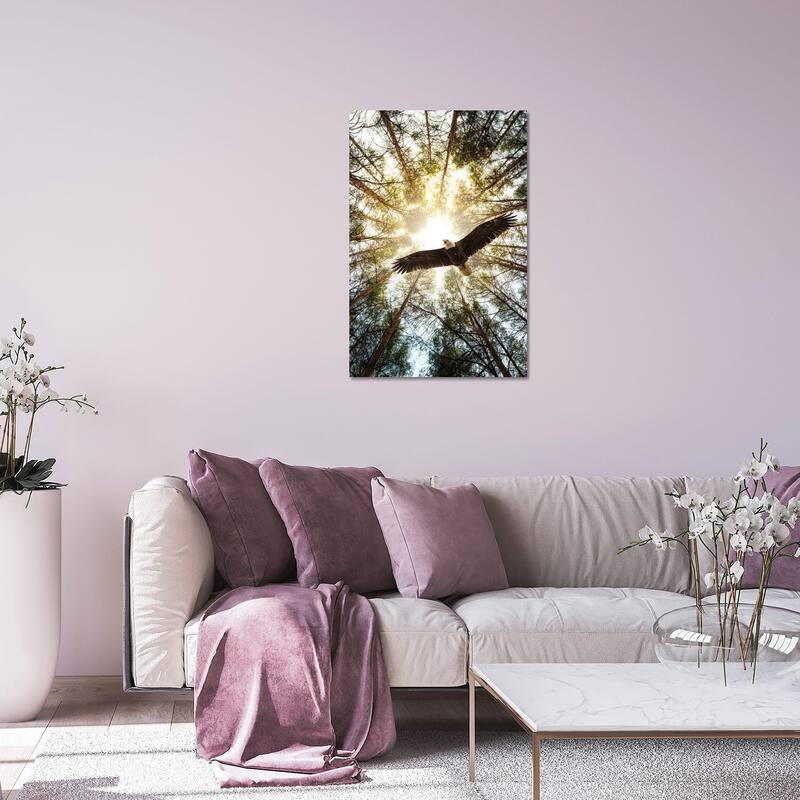 Master Of Heaven Bold Eagle Print On Acrylic Glass by Nik Rave - 32x24x0.25