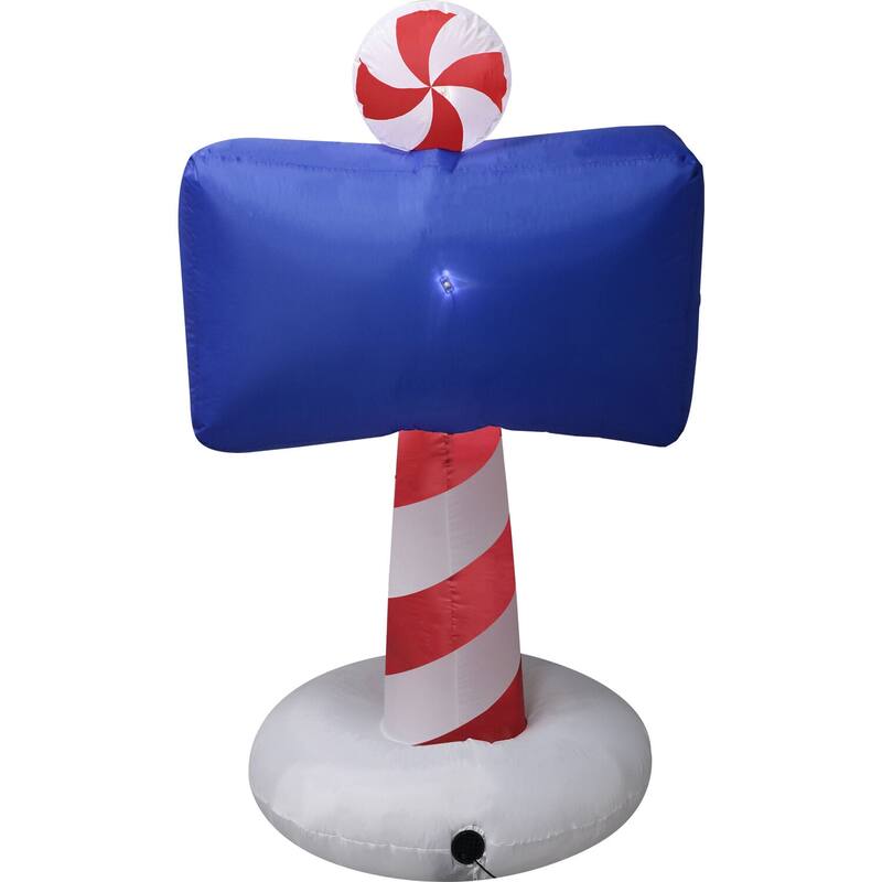 Fraser Hill Farm 6-Ft. Tall Prelit North Pole Sign Inflatable
