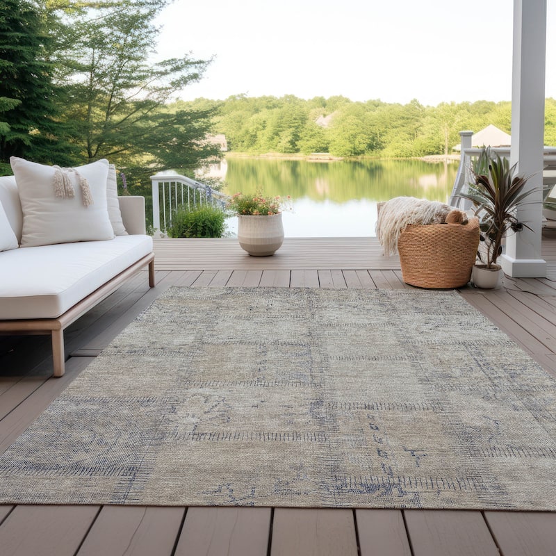 Machine Washable Indoor/ Outdoor Chantille Boho Traditional Rug