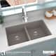 Karran Undermount Double Equal Bowl Quartz Kitchen Sink - 32" x 19.5" x 9" - 32" x 19.5" x 9"