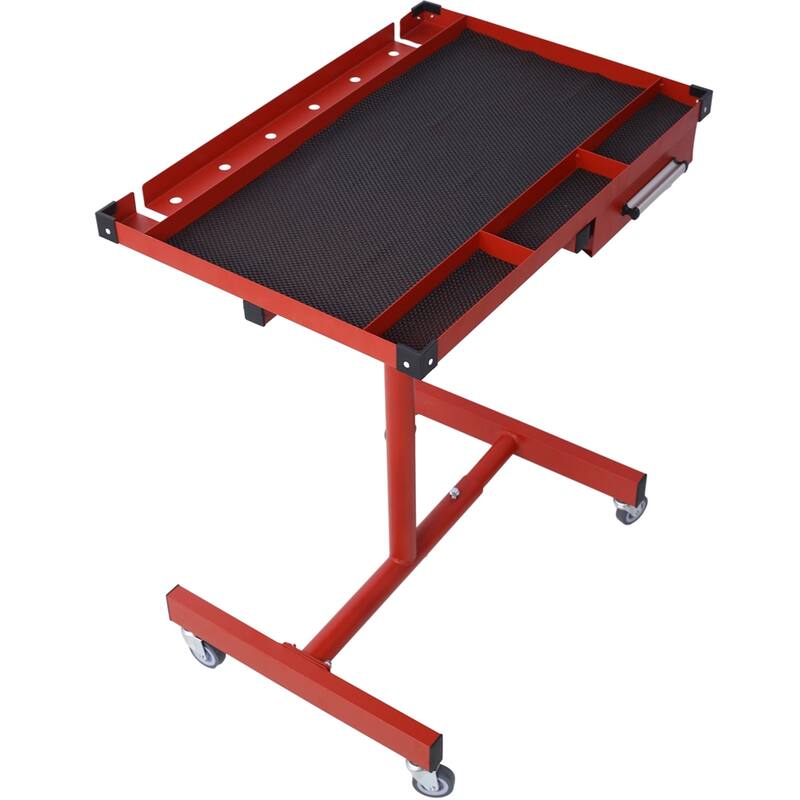 Portable Adjustable Tear Down Work Table with Drawer, Swivel Casters
