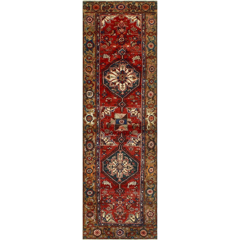 Fine Vintage Distressed Bakyt Red/Brown Runner - 3'6" x 11'8"