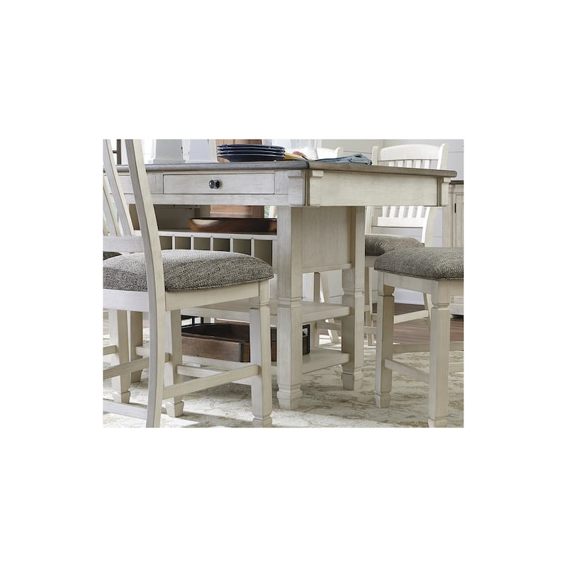 Signature Design by Ashley Bolanburg Antique White / Brown 7-Piece Counter Height Dining Package