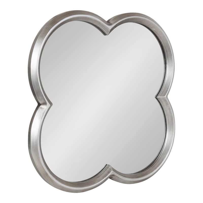 Kate and Laurel Krisi Scalloped Framed Wall Mirror - 28x28 - Silver