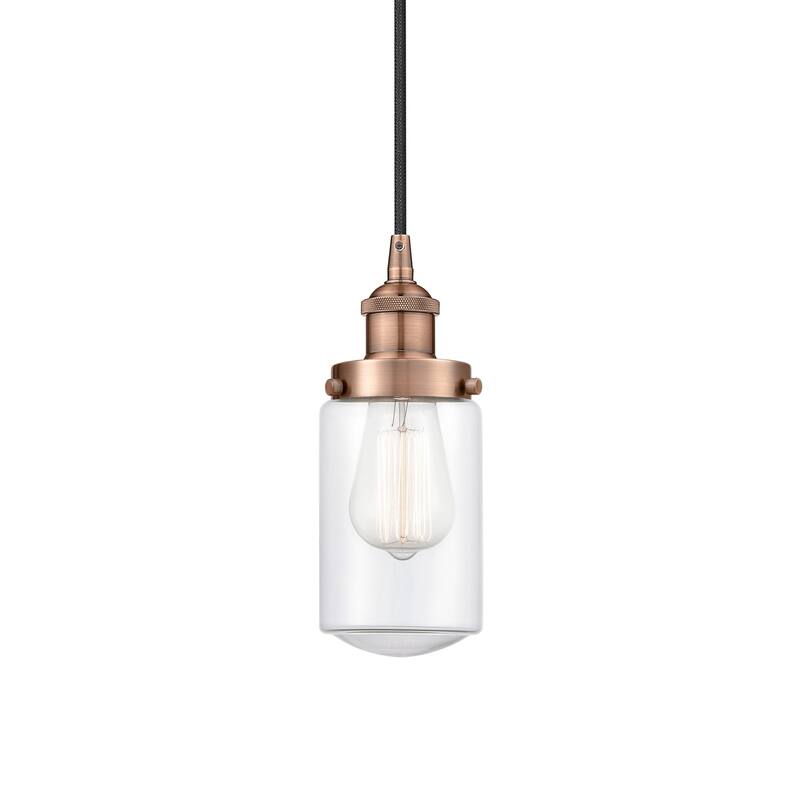 Innovations Lighting 616-1PH-10-5 Dover Pendant Dover 5" Wide Mini - Antique Copper / Clear