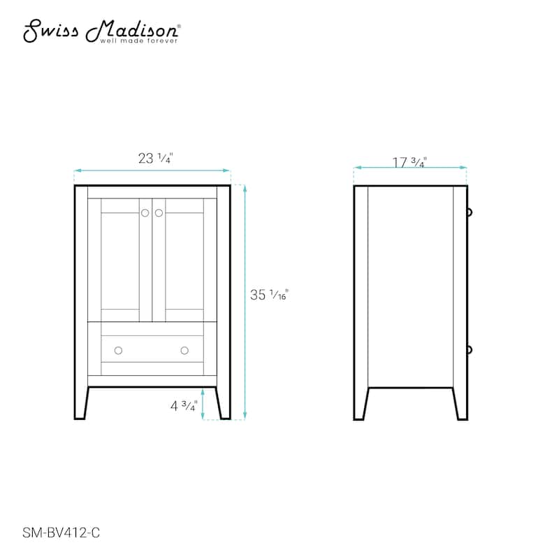 Cannes 24 Bathroom Vanity Cabinet Only (Sm-Bv412)